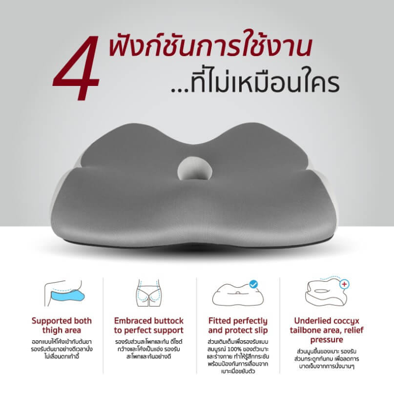 เบาะรองนั่ง FENNIX รุ่น SEAT CUSHION สีเทา_2